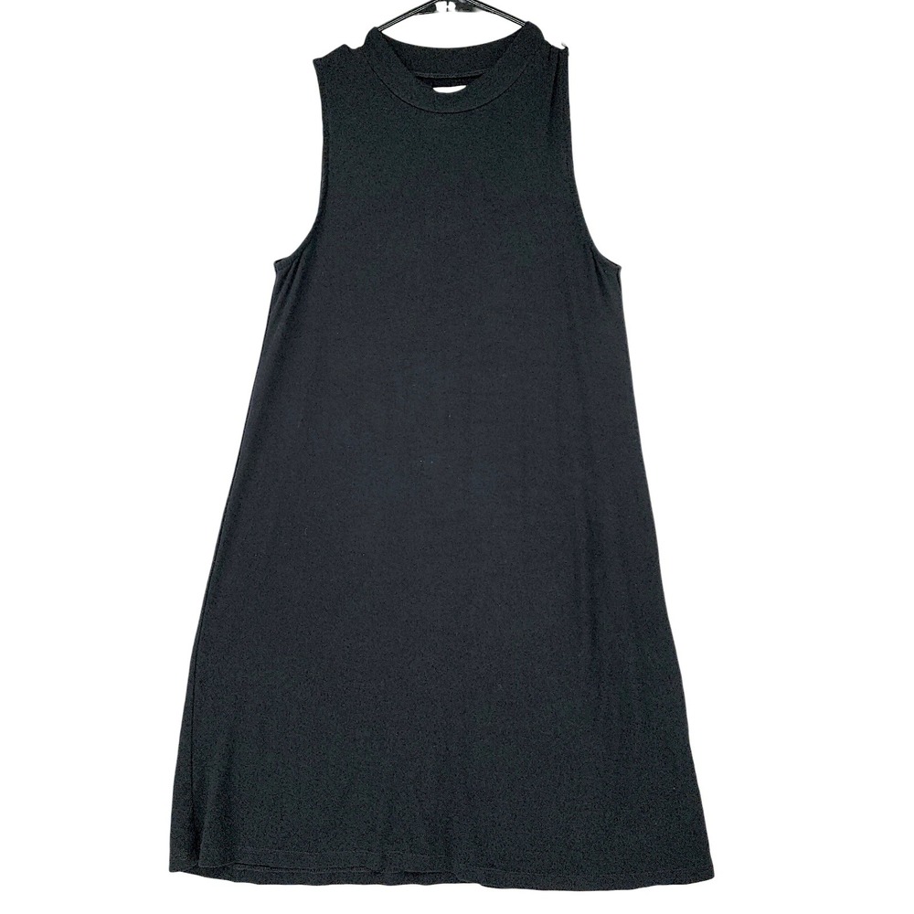 Madewell Dress XS Womens Black Mock Neck Sleeveless Mini Shift Swing Minimalist